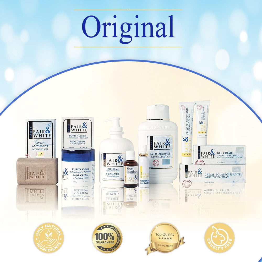 FAIR & WHITE jar on bathroom shelf showing daily routine integration