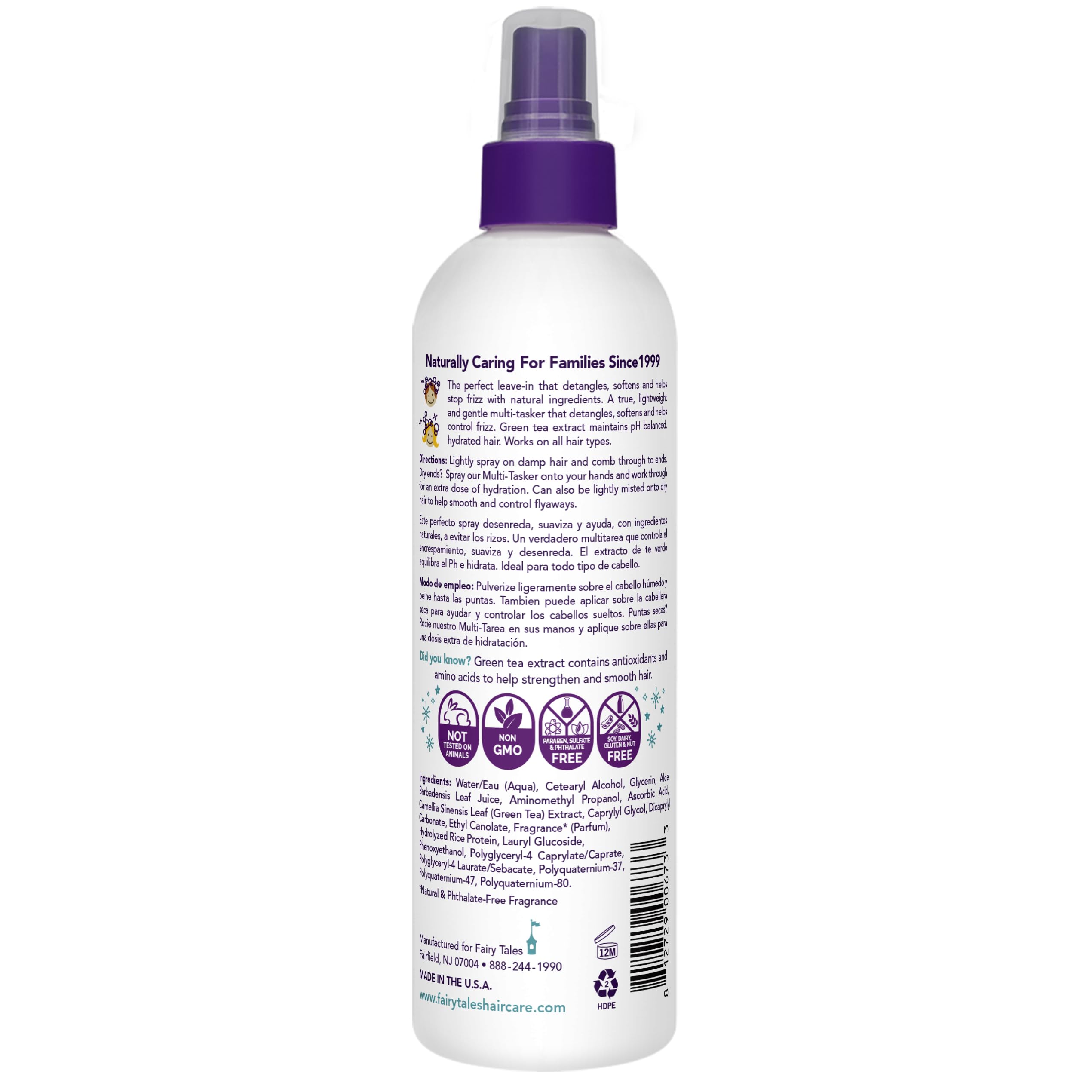 Fairy Tales leave-in mist texture demonstrating lightweight hydration