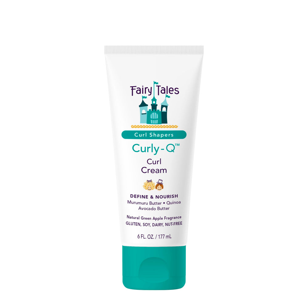 Fairy Tales front packaging showing curl cream and kid-friendly labeling for safe styling