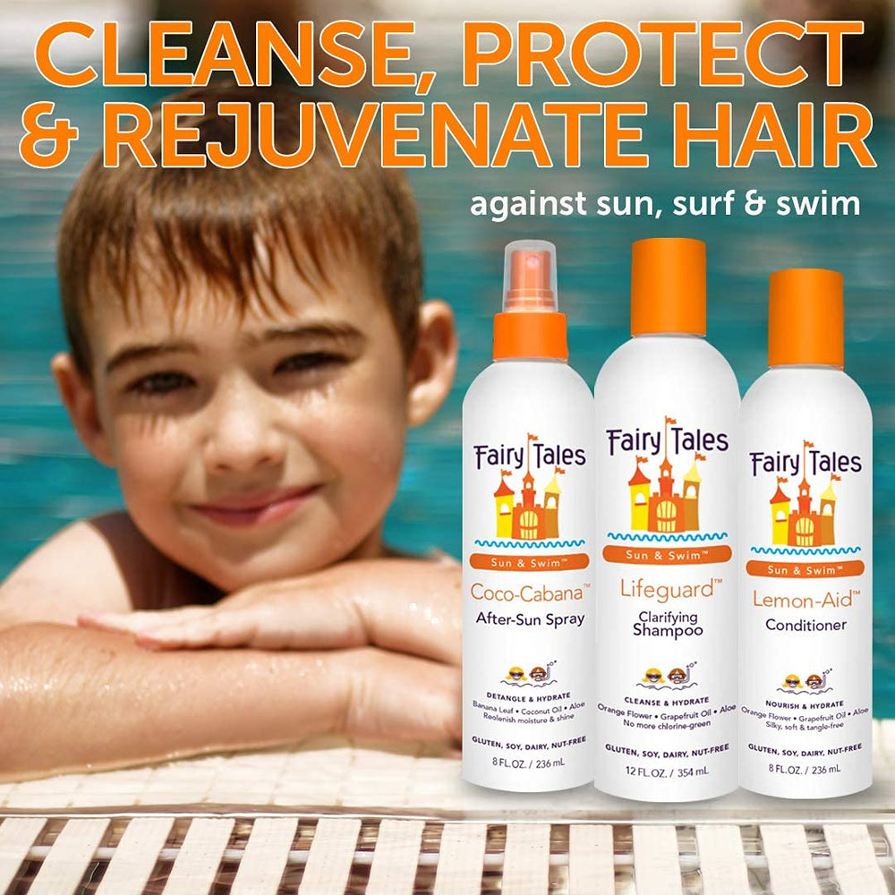 Fairy Tales label close-up highlighting botanicals, reassures gentle ingredients benefit