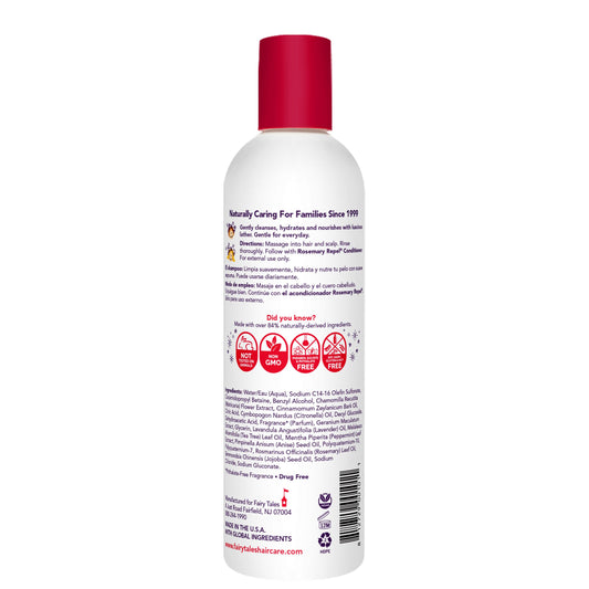 Fairy Tales pump and cap close-up highlighting convenient dispenser and spill control