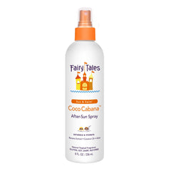 Fairy Tales front bottle photo showing product and tropical scent benefits