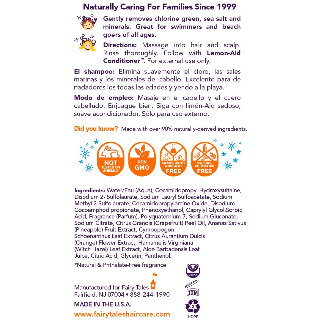 Fairy Tales shampoo pouring to show texture and easy lather for kids