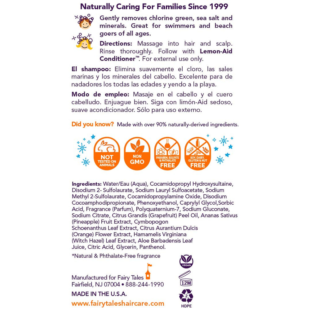 Fairy Tales shampoo pouring to show texture and easy lather for kids