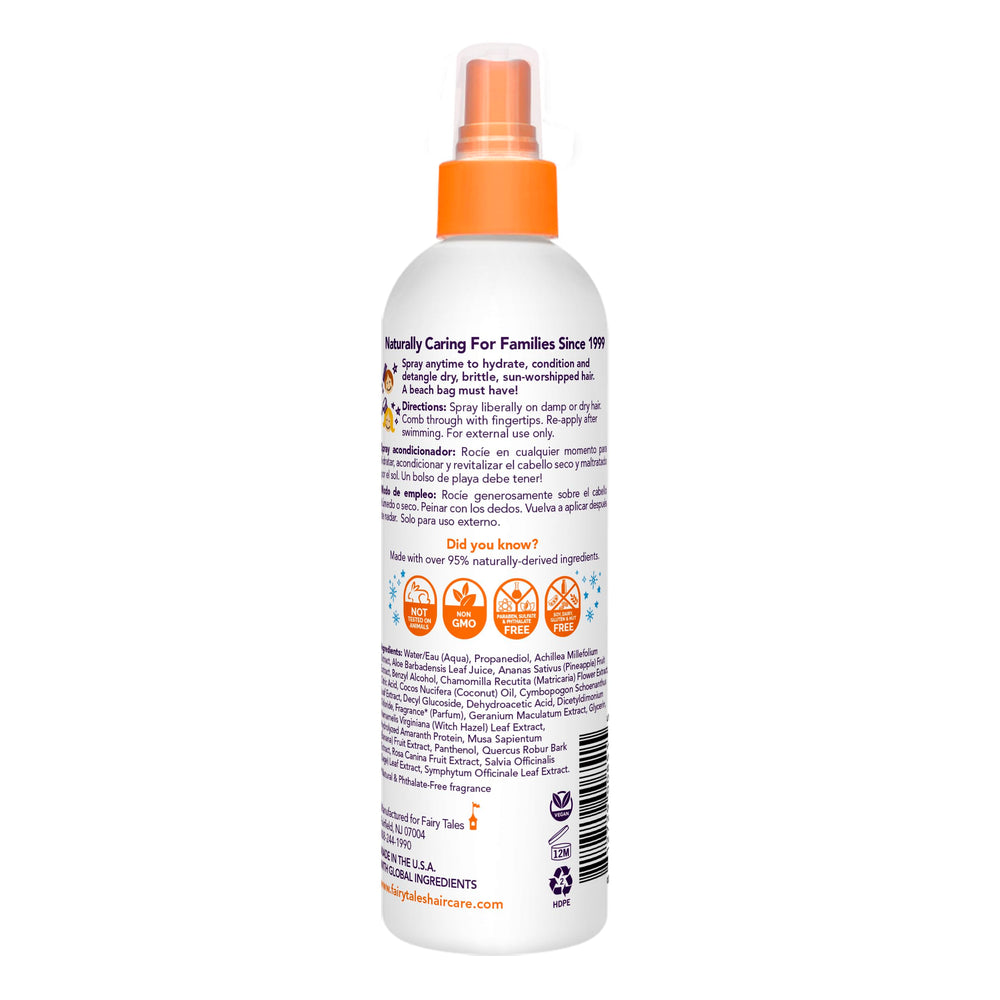 Fairy Tales spray action in hand demonstrating quick pre-swim application