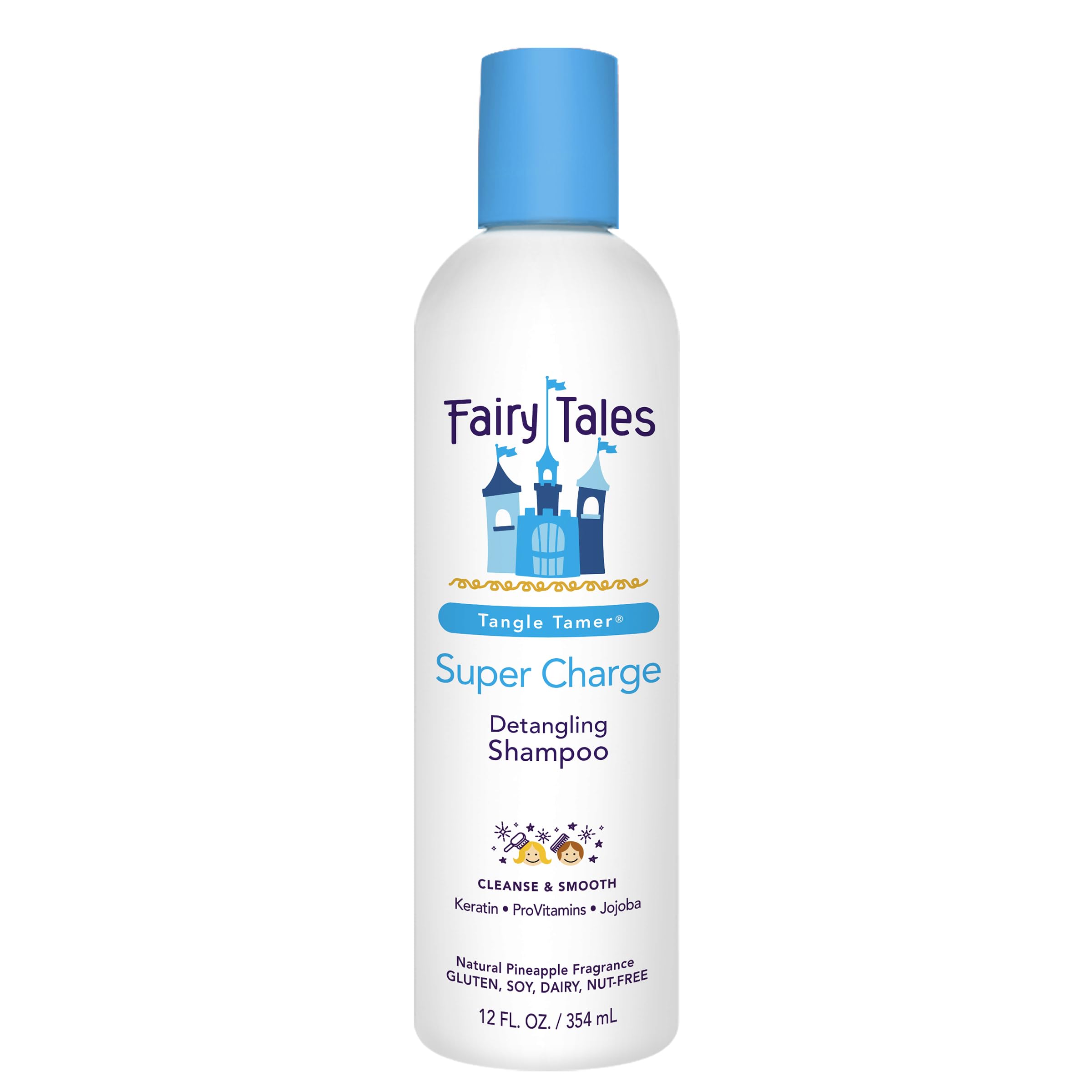 Fairy Tales front bottle view showing product and child-friendly design benefits easy identification