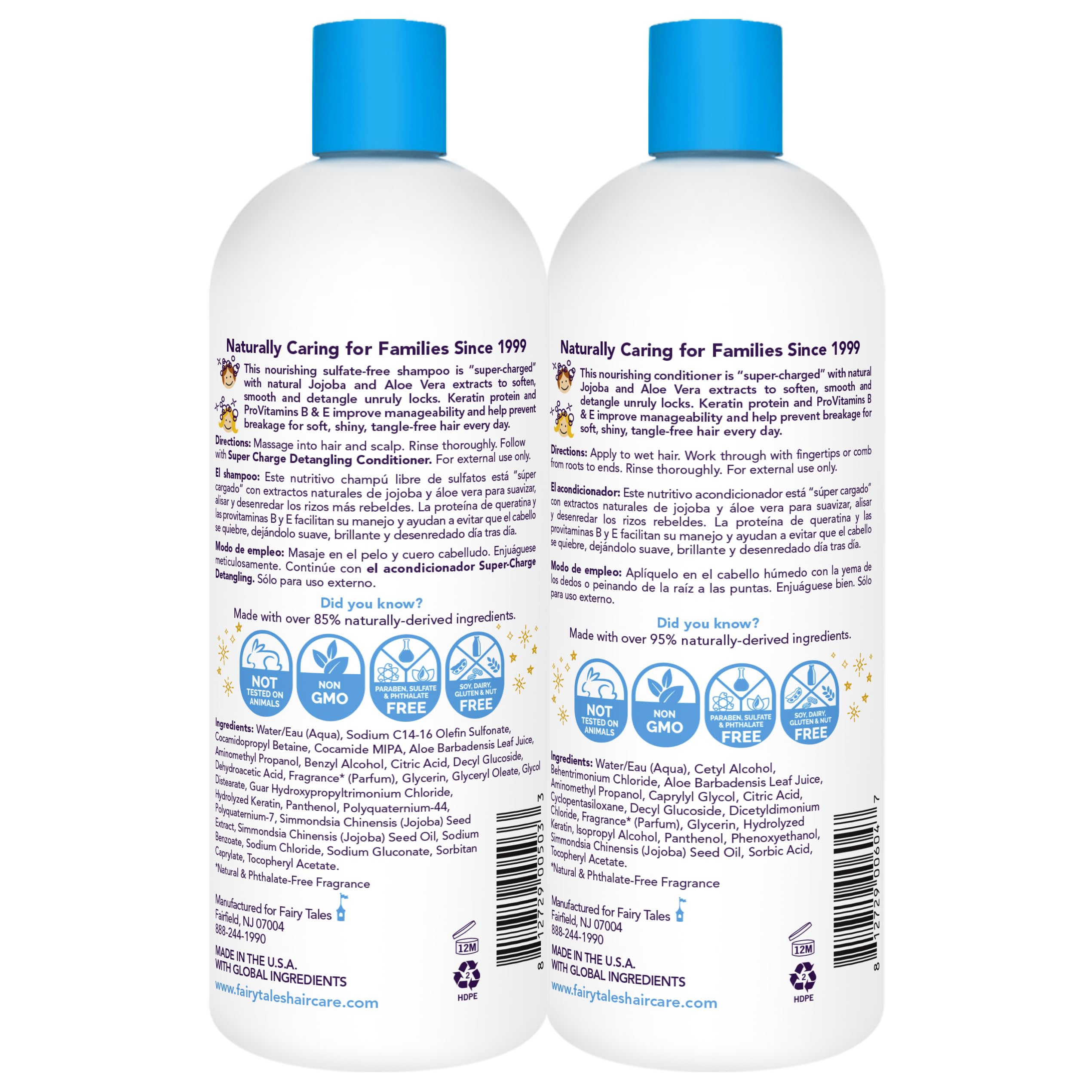 Fairy Tales pump dispenser and clear label for easy use