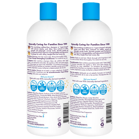 Fairy Tales pump dispenser and clear label for easy use