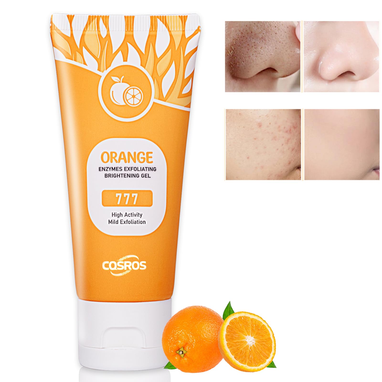 FAIRYTALESPACE front packaging showing orange exfoliating gel scrub benefits