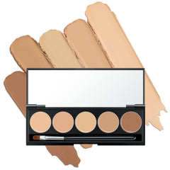 Falocutus palette top view showing five pans and compact design for easy touch-ups