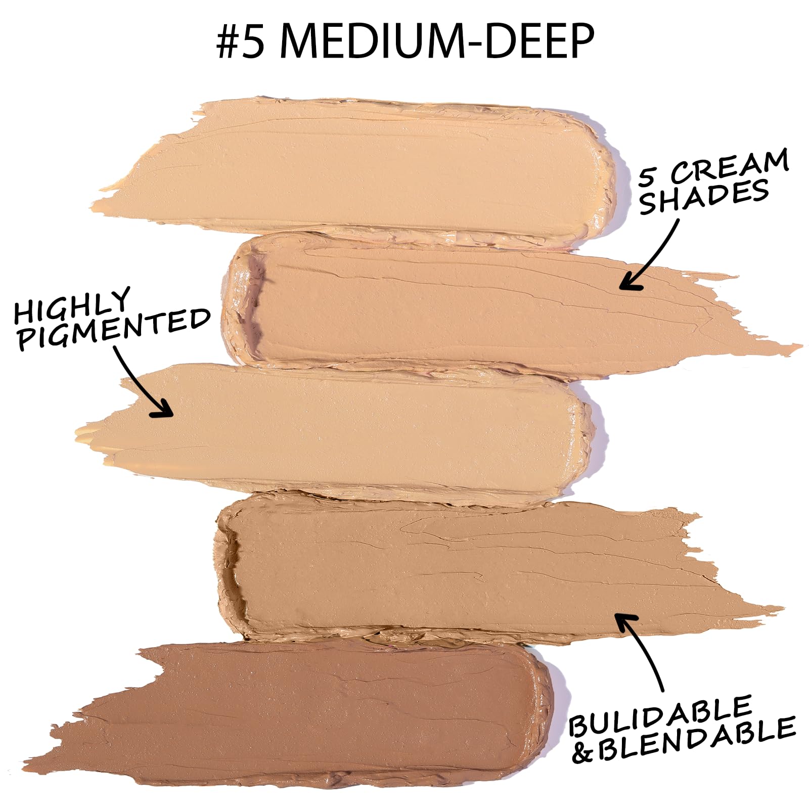 Falocutus shade swatches on forearm demonstrating color correcting benefits