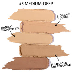 Falocutus shade swatches on forearm demonstrating color correcting benefits