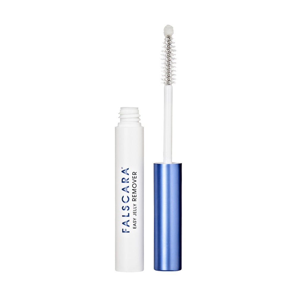 FALSCARA remover in use on lash line for gentle adhesive loosening
