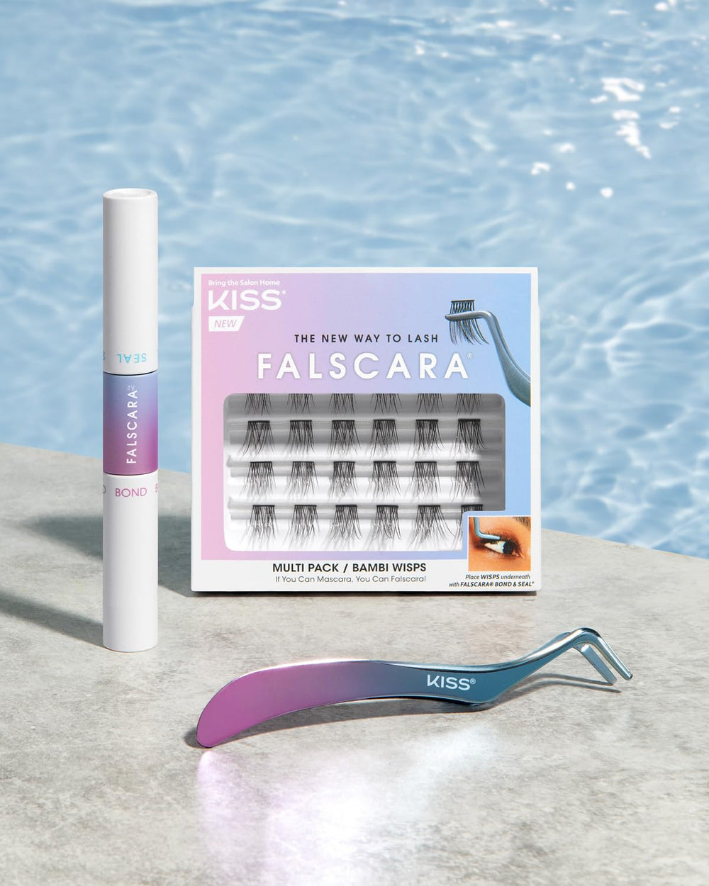 FALSCARA KISS lash wisps set with bond for reusable salon-style results