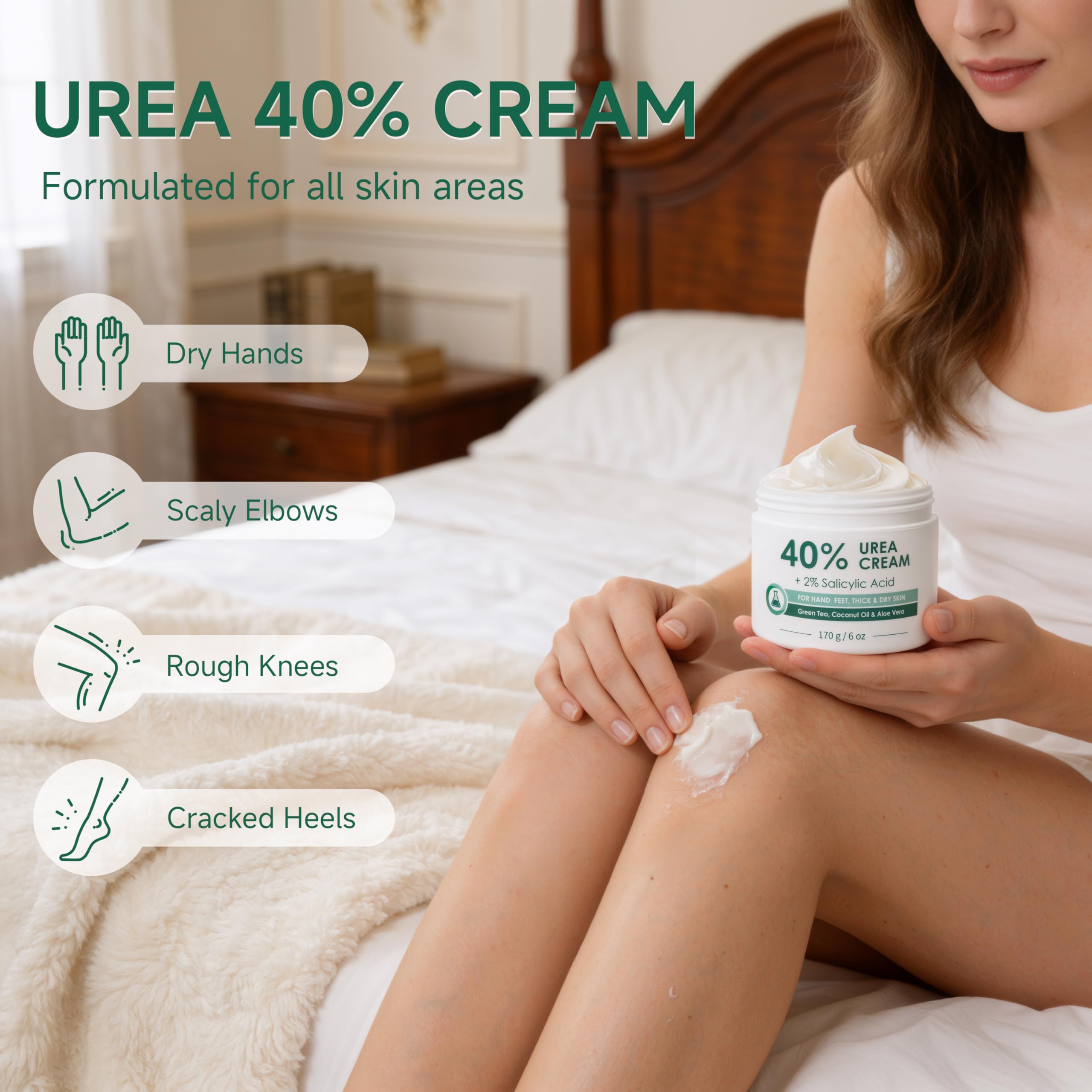 FAMIKYA applied to hands, elbows and knees as a multi-area moisturizing solution