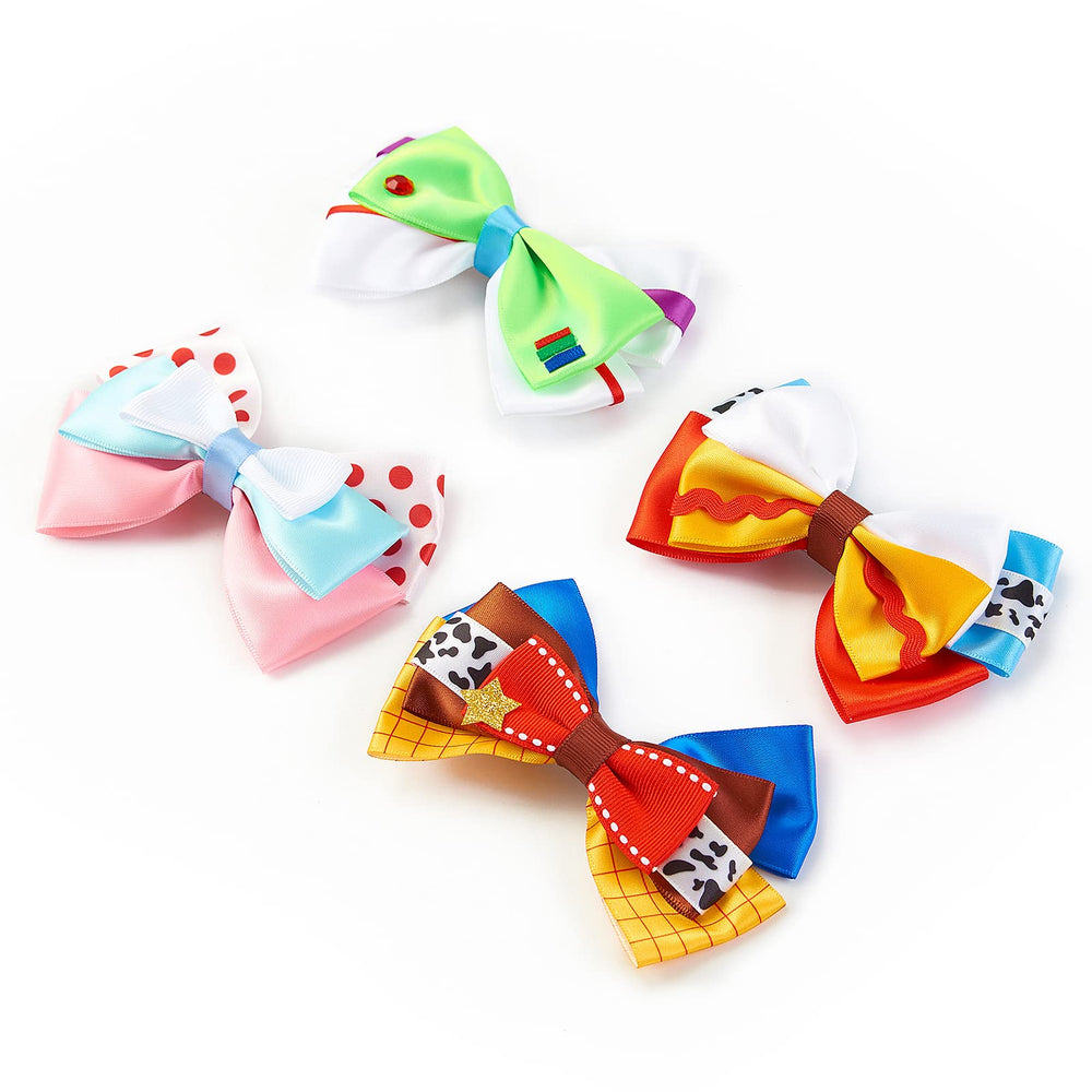 Fancheer four bows laid flat to display varied cartoon designs