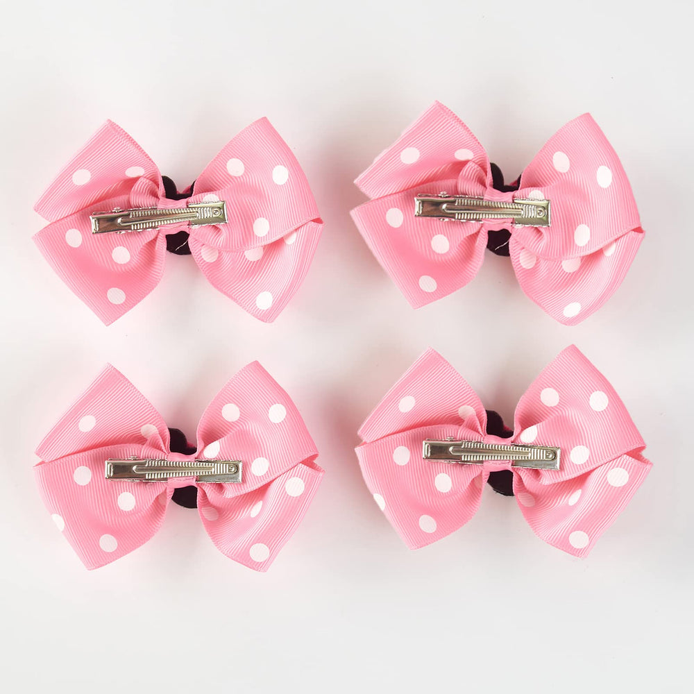 Fancheer bow beside ruler showing 4 inch size, clear scale for buyers