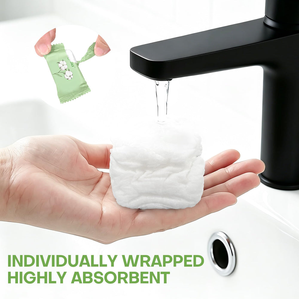 fancyou towel being wet and unfolded to demonstrate instant expansion