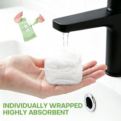 fancyou towel being wet and unfolded to demonstrate instant expansion