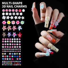 Fandamei close-up of 3D multi-shape charms showing iridescent luster and detail