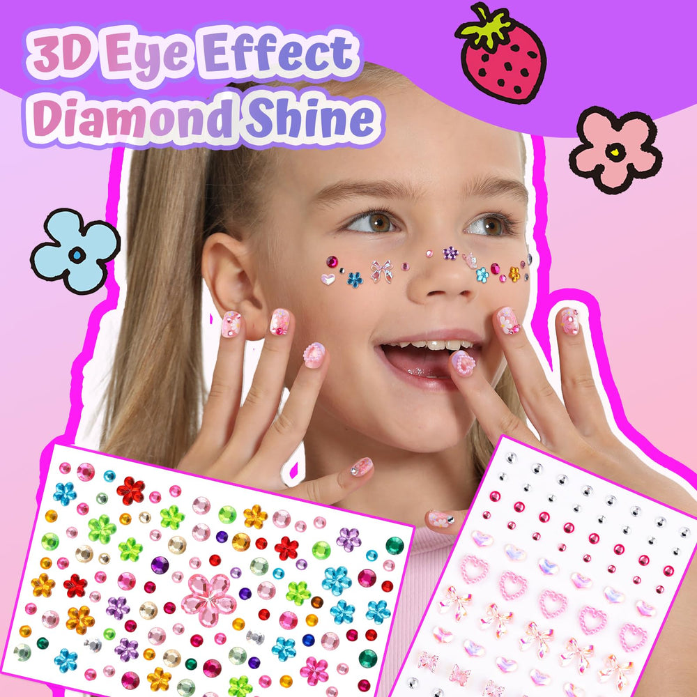FANDAMEI 3D gem stickers detail catching light for sparkly accents
