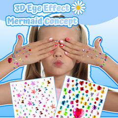 FANDAMEI 3D rhinestone sheet starfish and hearts adding sparkle accents