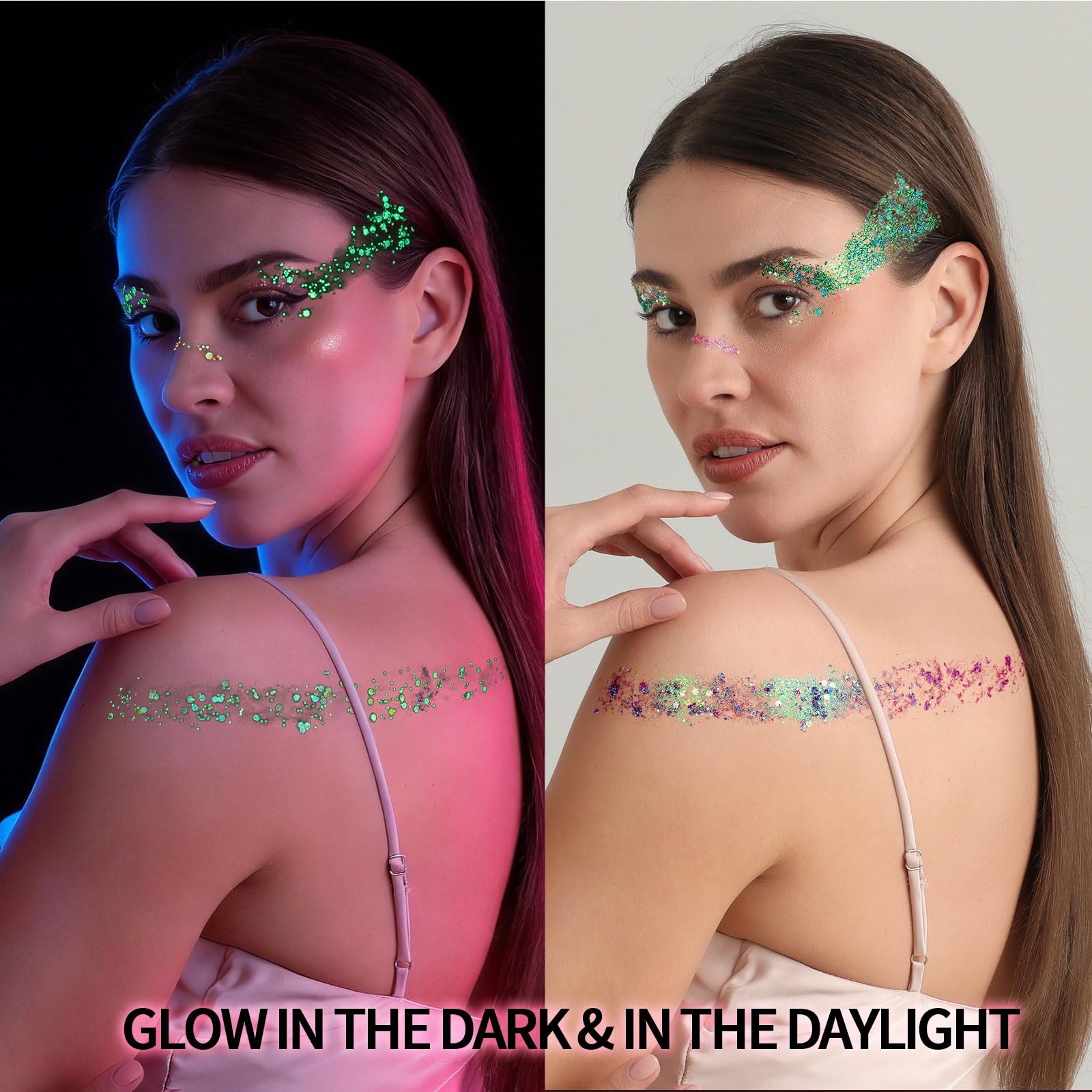 fandamei applied on cheekbone close-up, bright color payoff and long-wear benefit