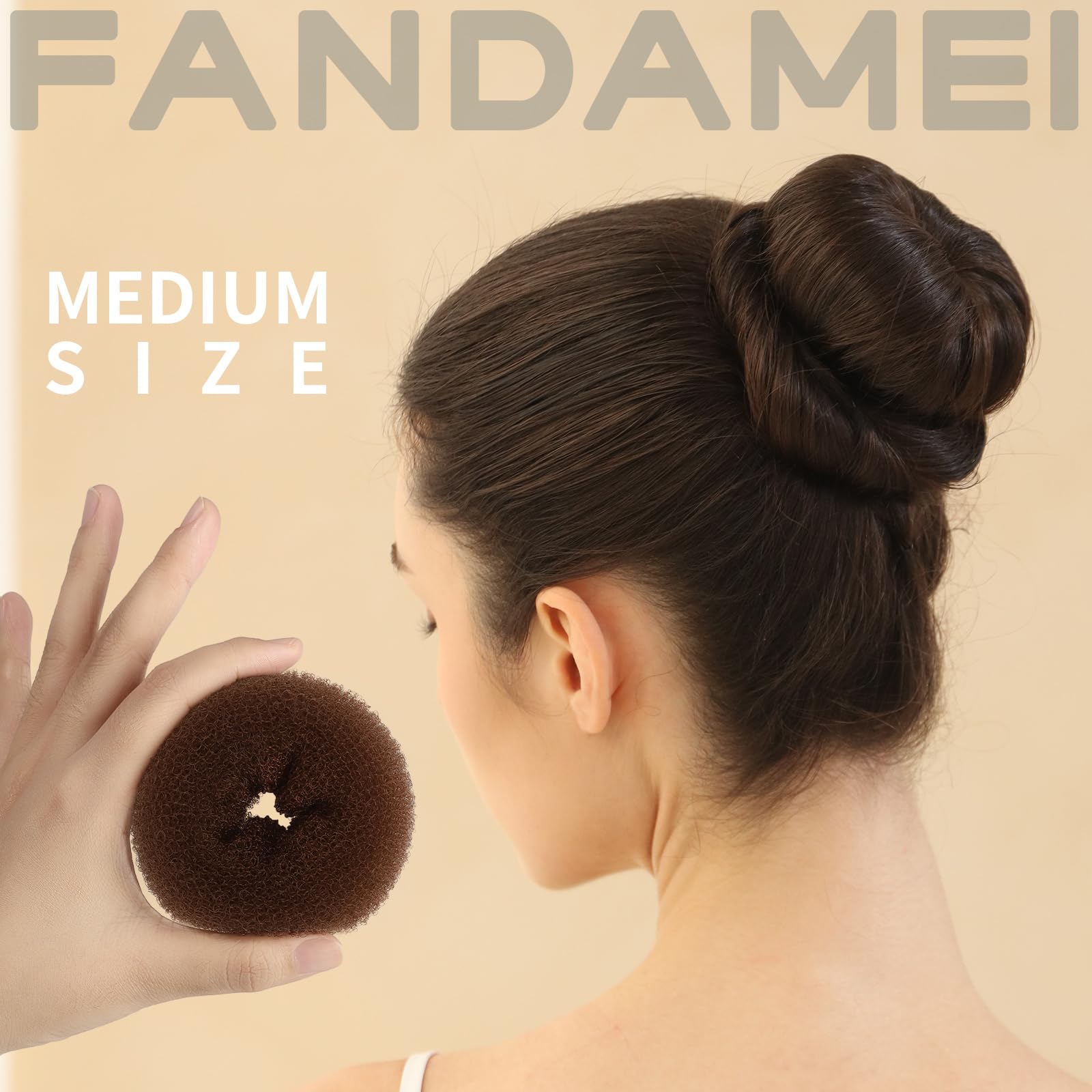 FANDAMEI assembled bun on child demonstrating tidy ballet-ready hold