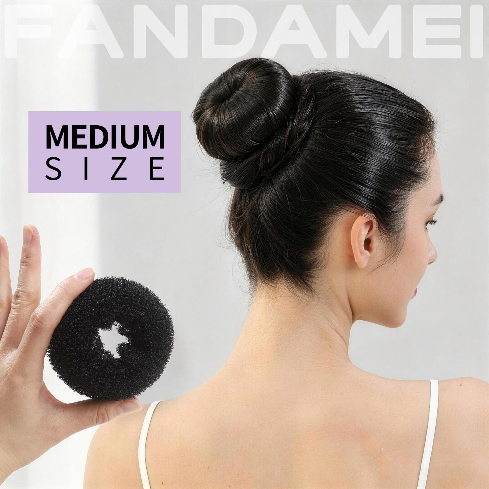 Fandamei bobby pins and black elastics arranged to show gentle, reliable hold