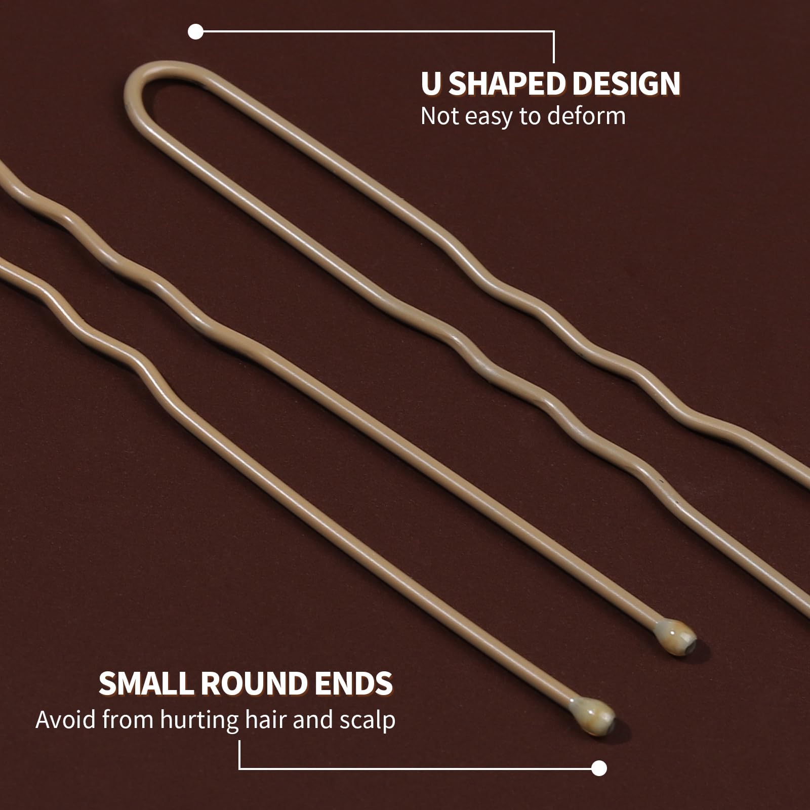 Fandamei bobby pins and elastics arranged showing secure styling
