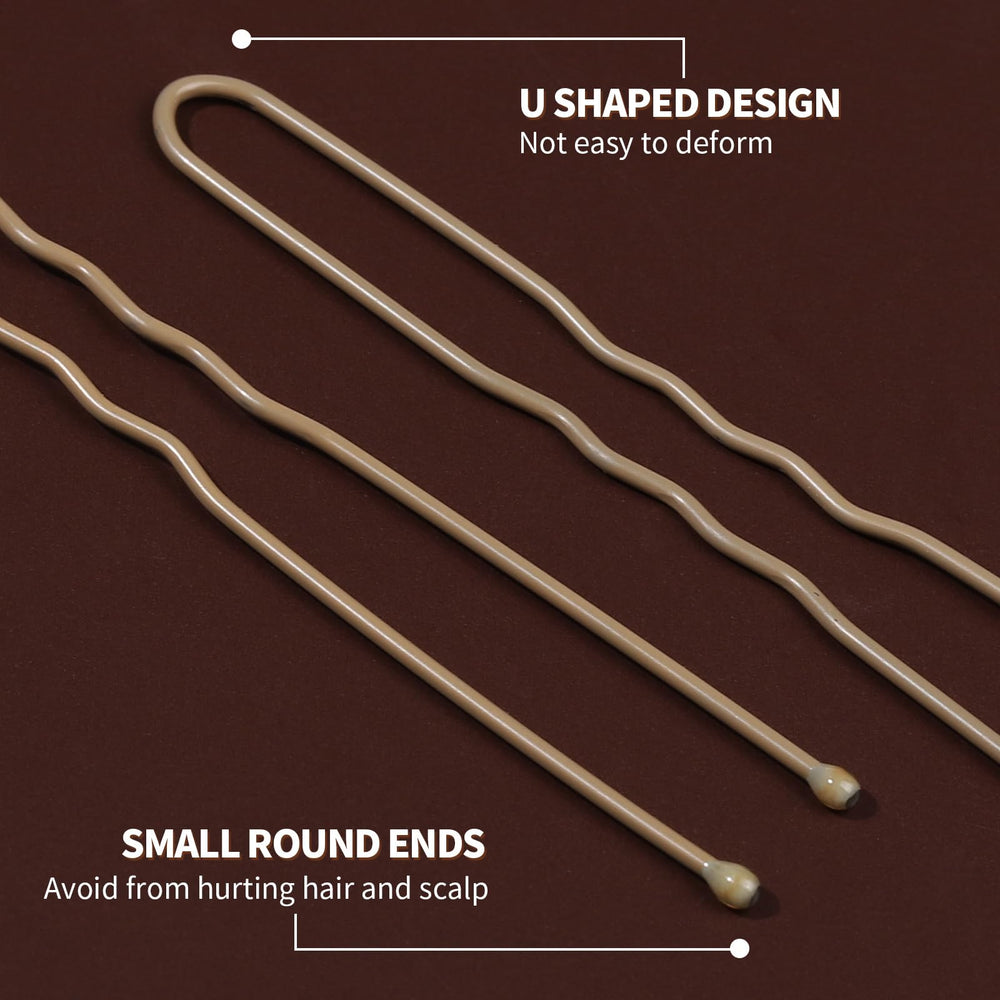 Fandamei bobby pins and elastics arranged showing secure styling