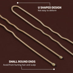 Fandamei bobby pins and elastics arranged showing secure styling