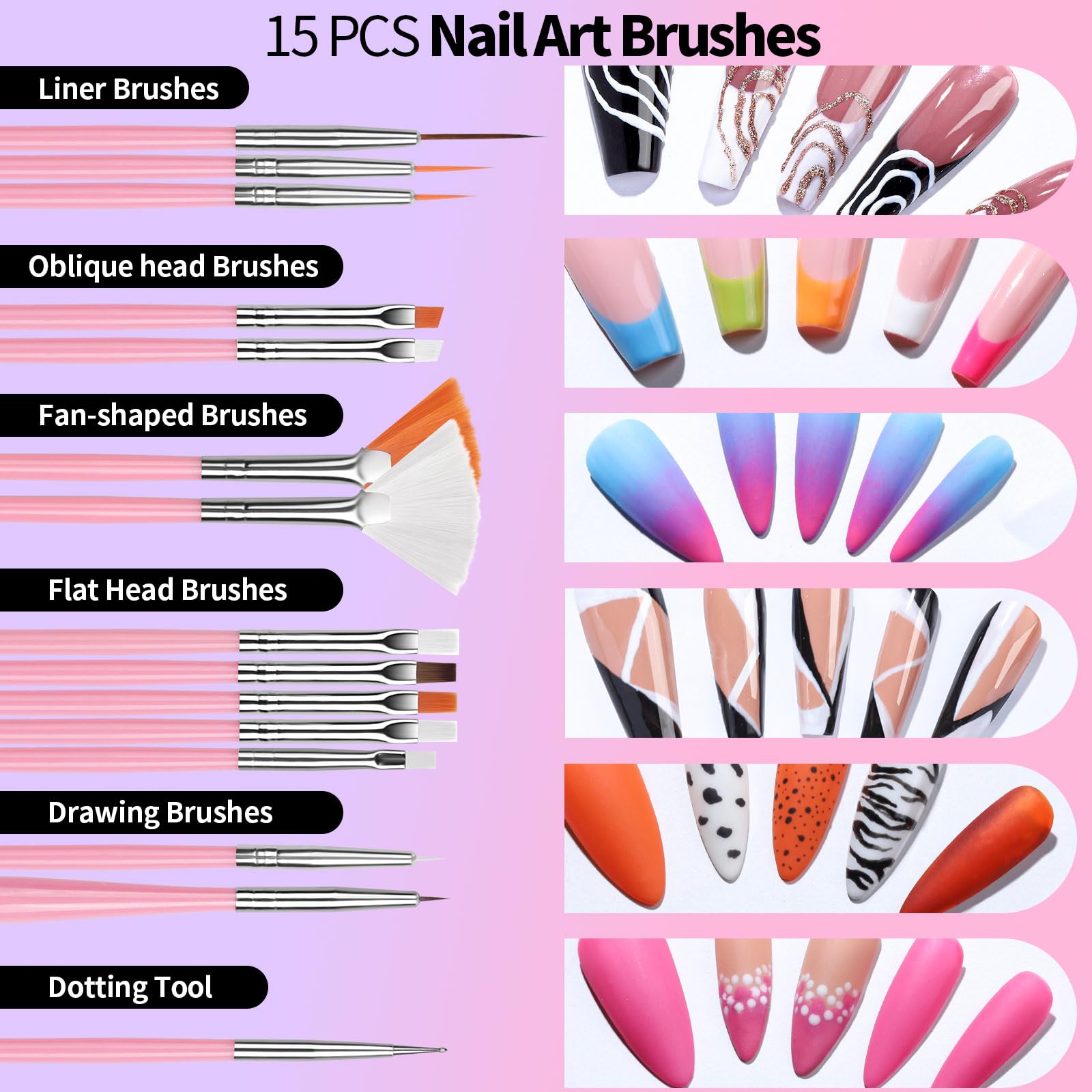 Fandamei brush head close-up highlighting fine nylon fibers for precise strokes
