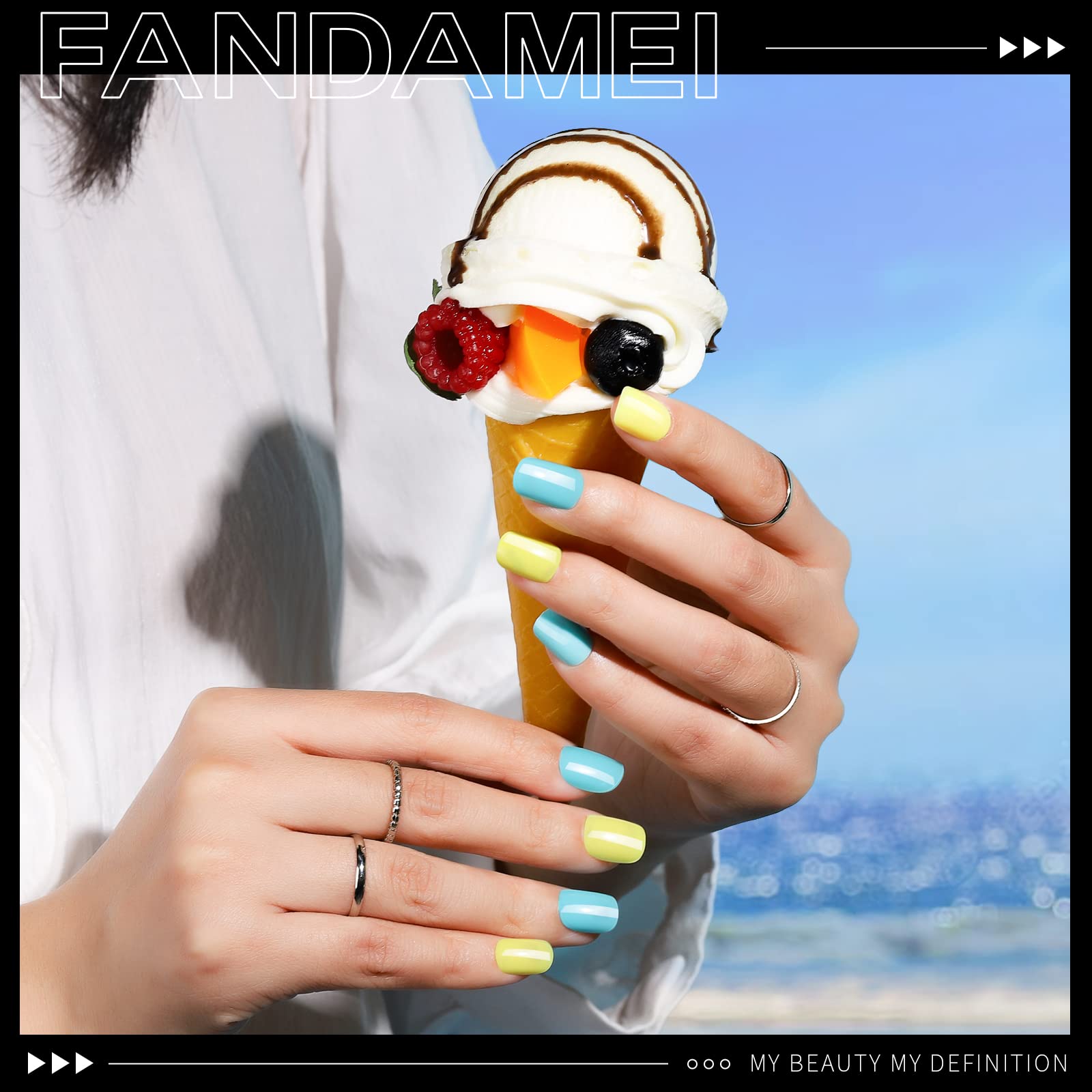 Fandamei 7g brush-on nail glue with applicator for precise strong adhesion