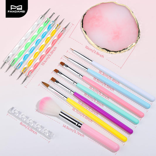 Fandamei close-up of brush bristles for precise strokes and smooth polish application