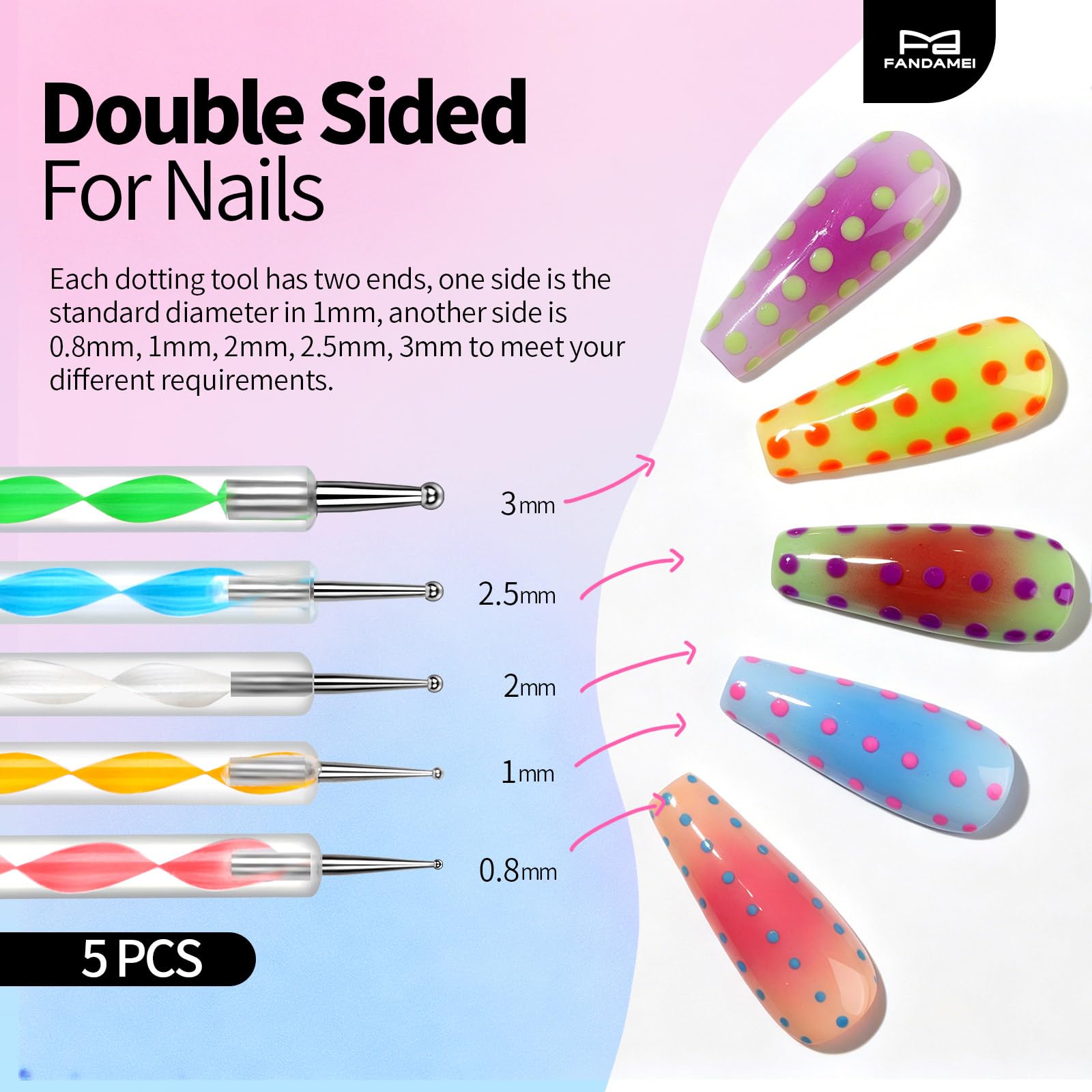 Fandamei brushes held in hand to show scale and balanced acrylic handles for comfortable control