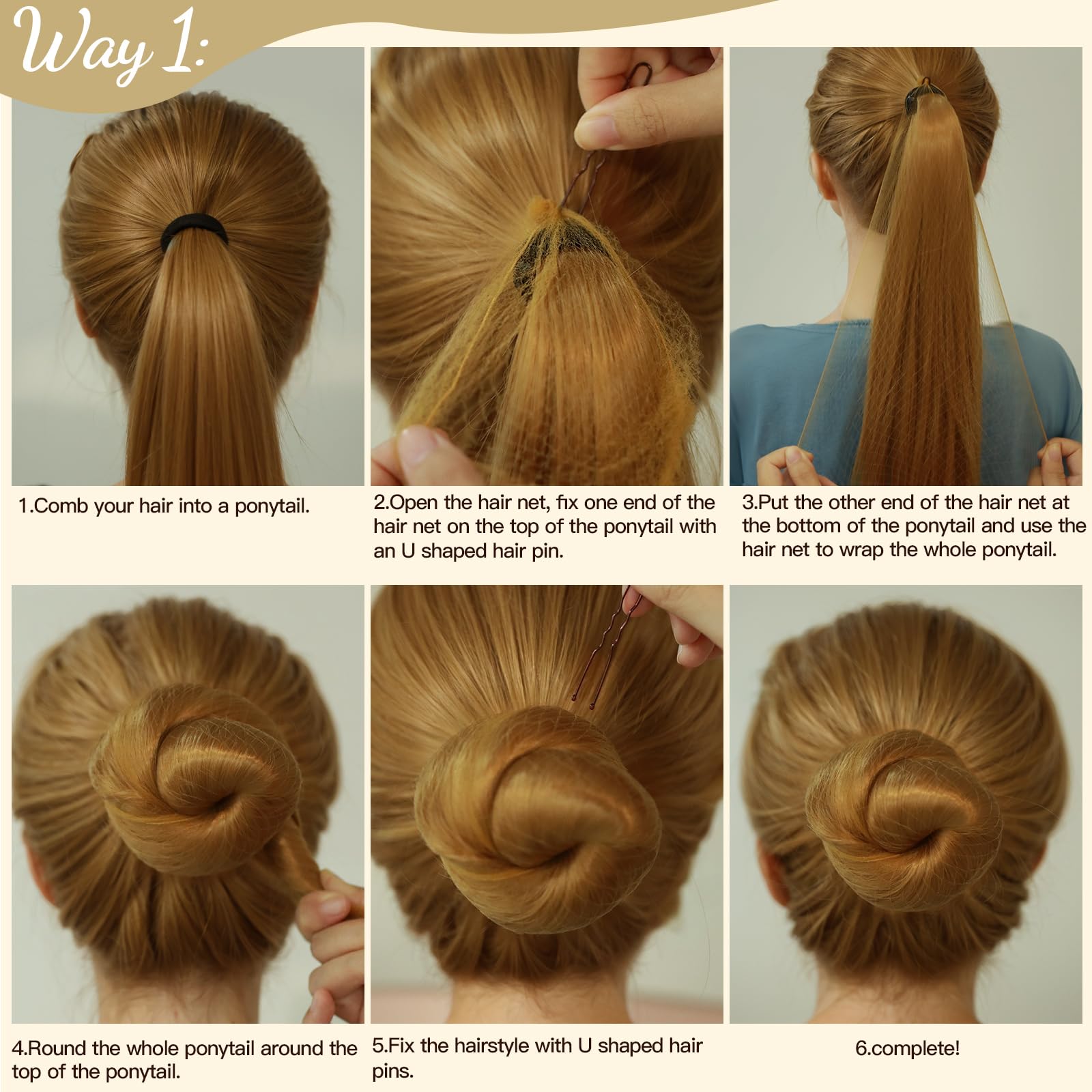 Fandamei finished ballet bun on model, sleek professional look