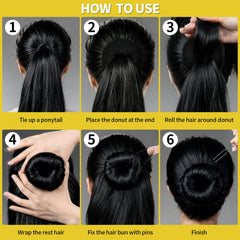 Fandamei model wearing a sleek bun in studio demonstrating secure performance hold