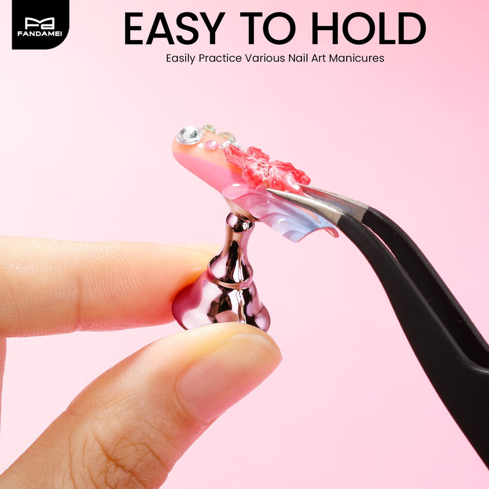 Fandamei clear heart stand detail showing magnetic attachment benefit