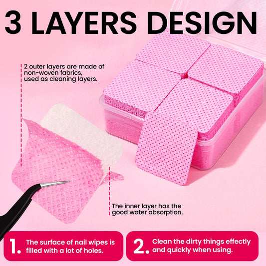FANDAMEI soak-off clips and lint-free wipes close-up for secure removal