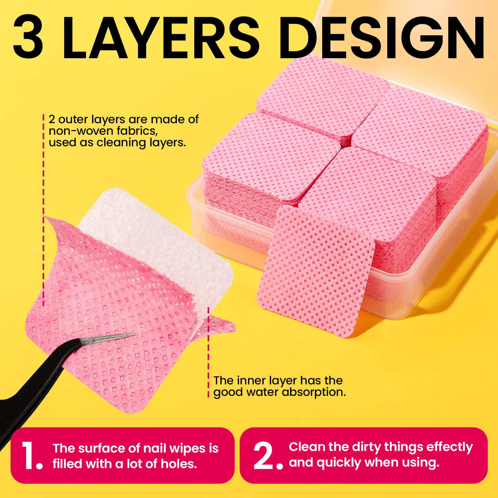 FANDAMEI close-up of pink soak-off clips illustrating secure fit and steady soak benefit