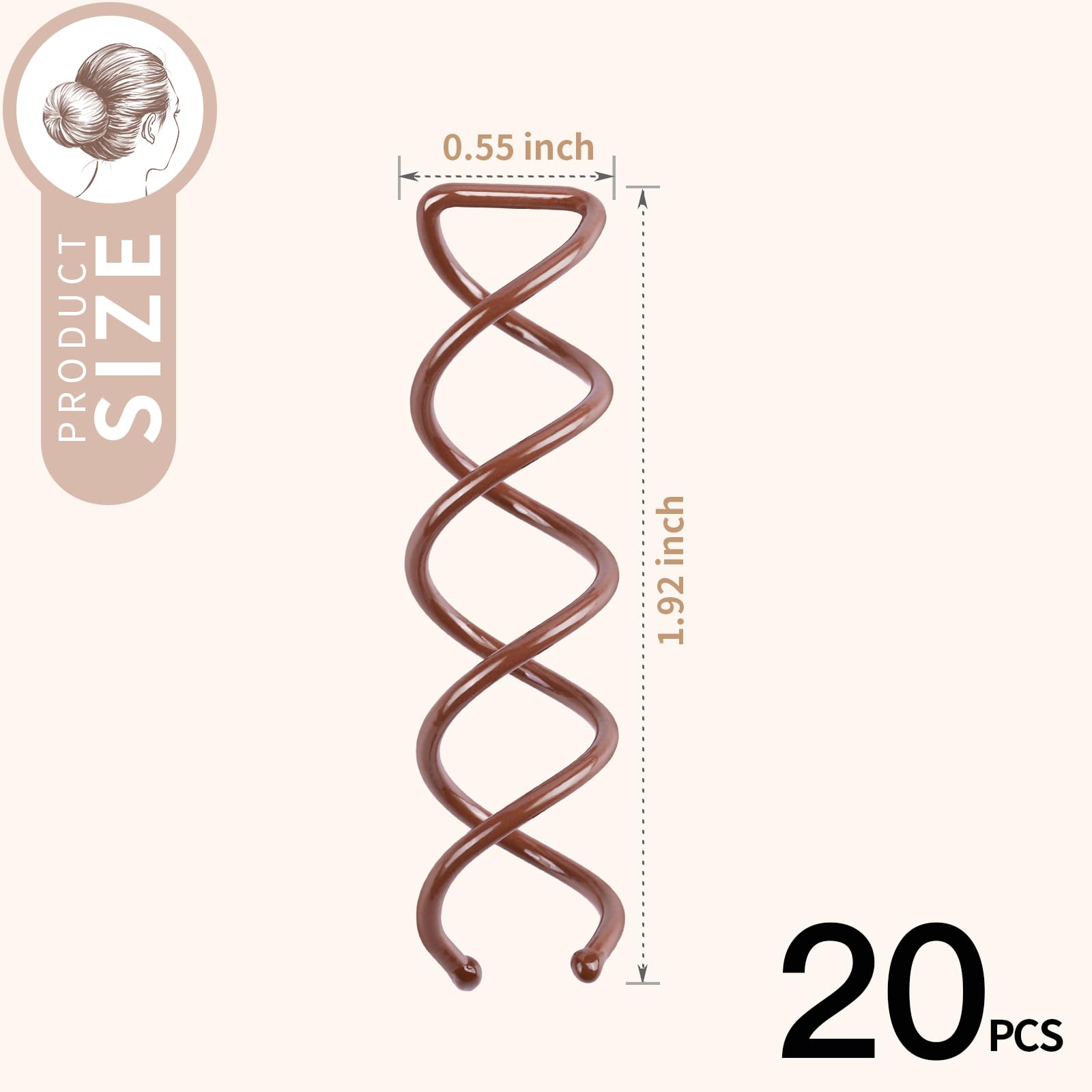 Fandamei close-up of spiral thread detail on pin — strong secure grip benefit