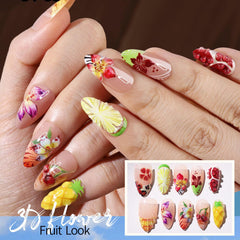 Fandamei close-up of 3D flower detail showing intricate raised gel texture
