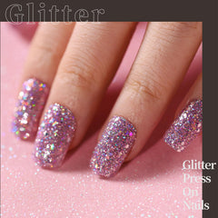 Fandamei close-up pearl flash nails showing shimmer for luminous finishes