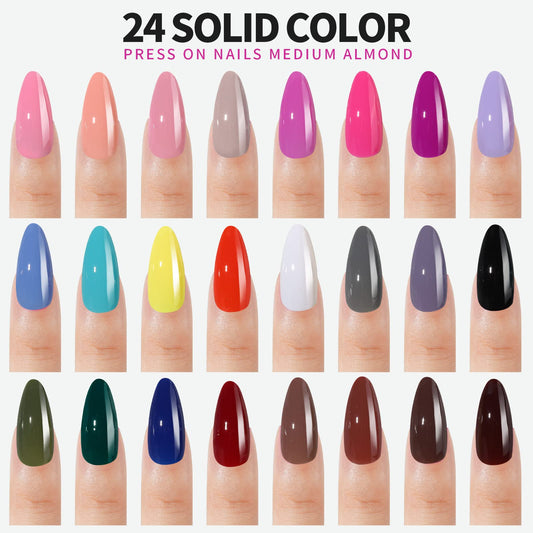 Fandamei color grid displaying all 24 glossy shades, benefit: quick shade selection