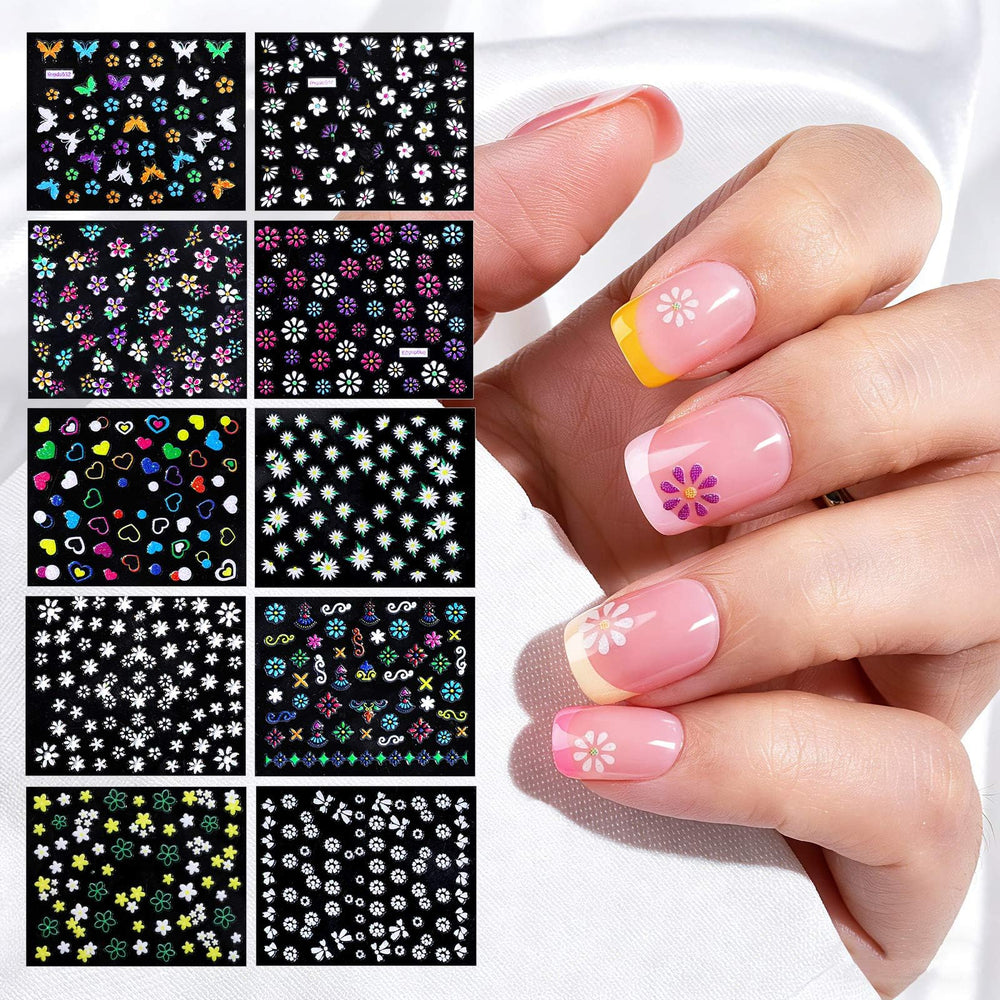 Fandamei color spread display with 12 shades to mix French tip looks easily