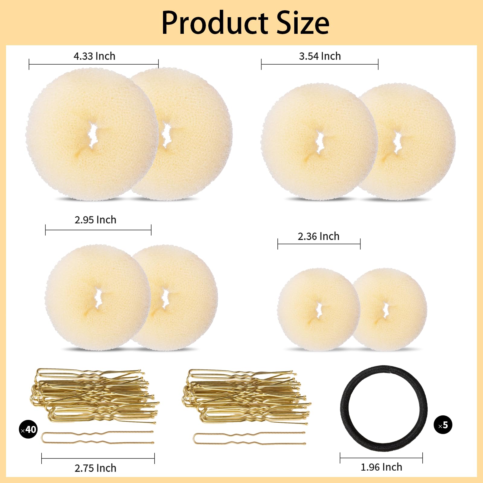 Fandamei donut sizes arranged to compare extra-large to small for size choice