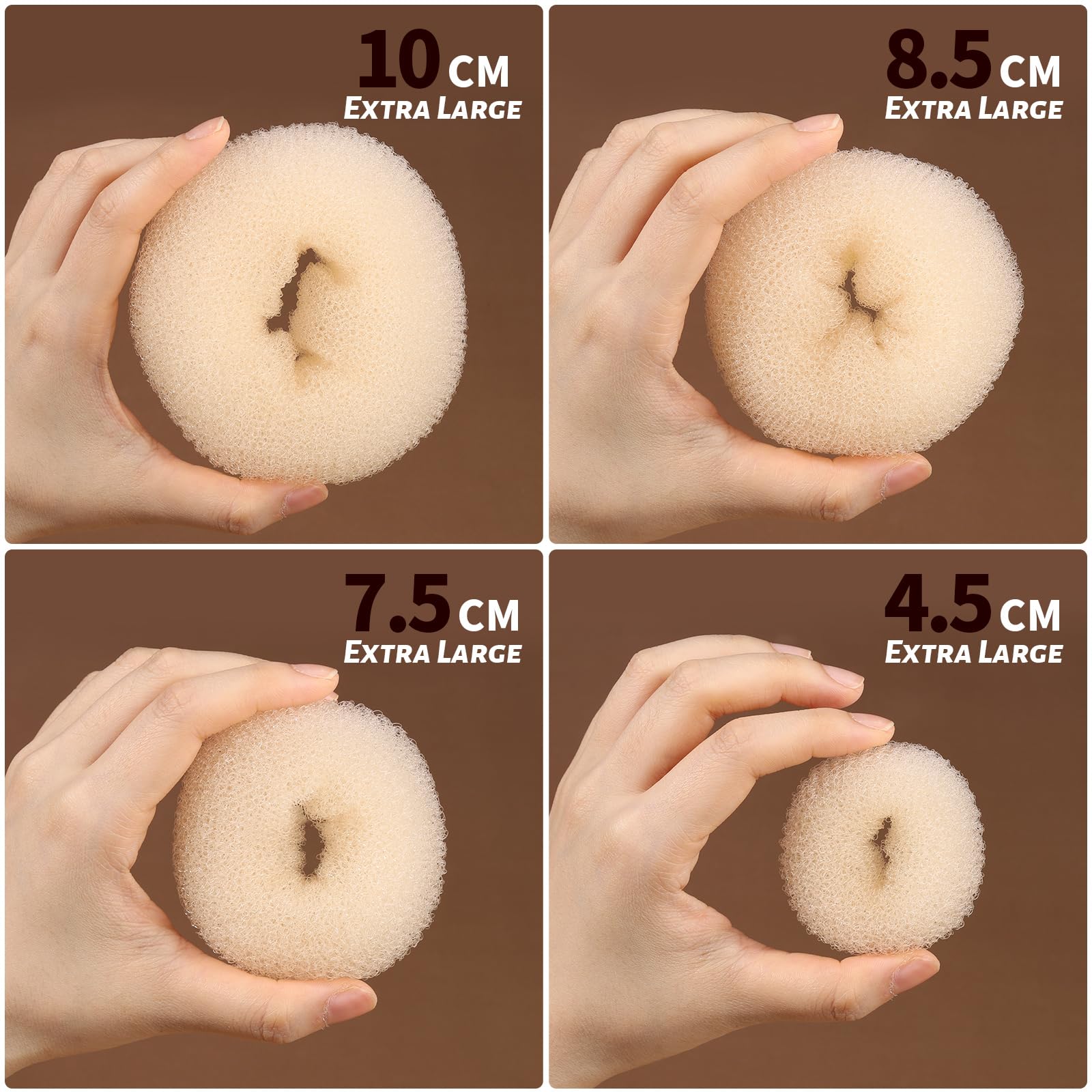 Fandamei arranged donut sizes from small to extra-large for easy selection
