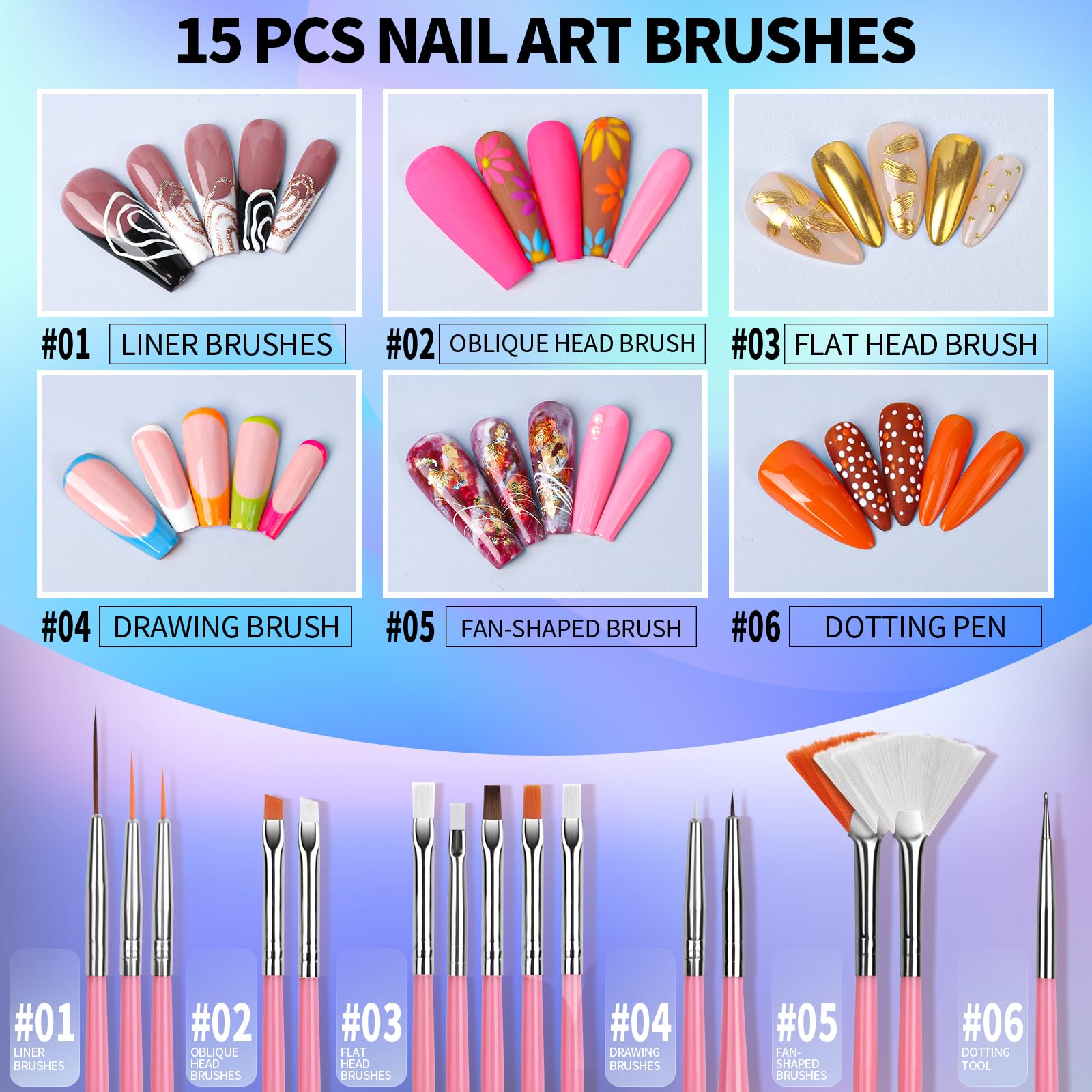 FANDAMEI double-ended dotting tools showing varied tip sizes for consistent dots