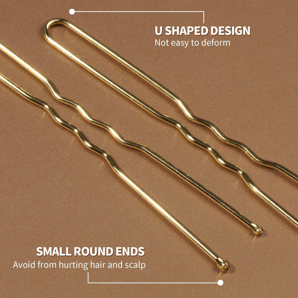 Fandamei black elastics and brown bobby pins spread for secure styling